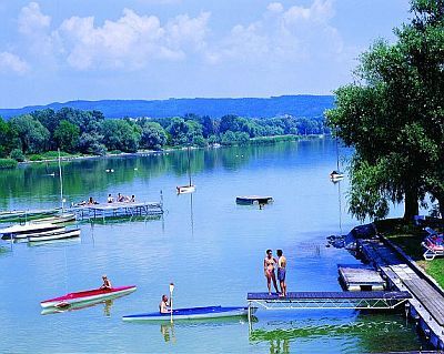 Panoramablick auf den Plattensee vom Hotel Helikon 3*